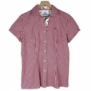 THOMAS DEAN Alabama Collegiate Shirt Button Up Gingham Embroidered Size Large
